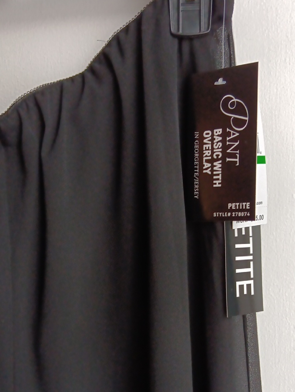 Alex Evenings Black Overlay Dress with Petite Tag